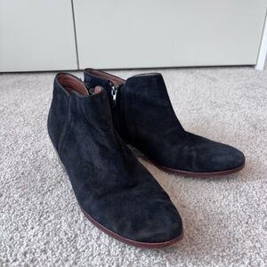 Sam Edelman “Penny” Black Suede Ankle  Boots